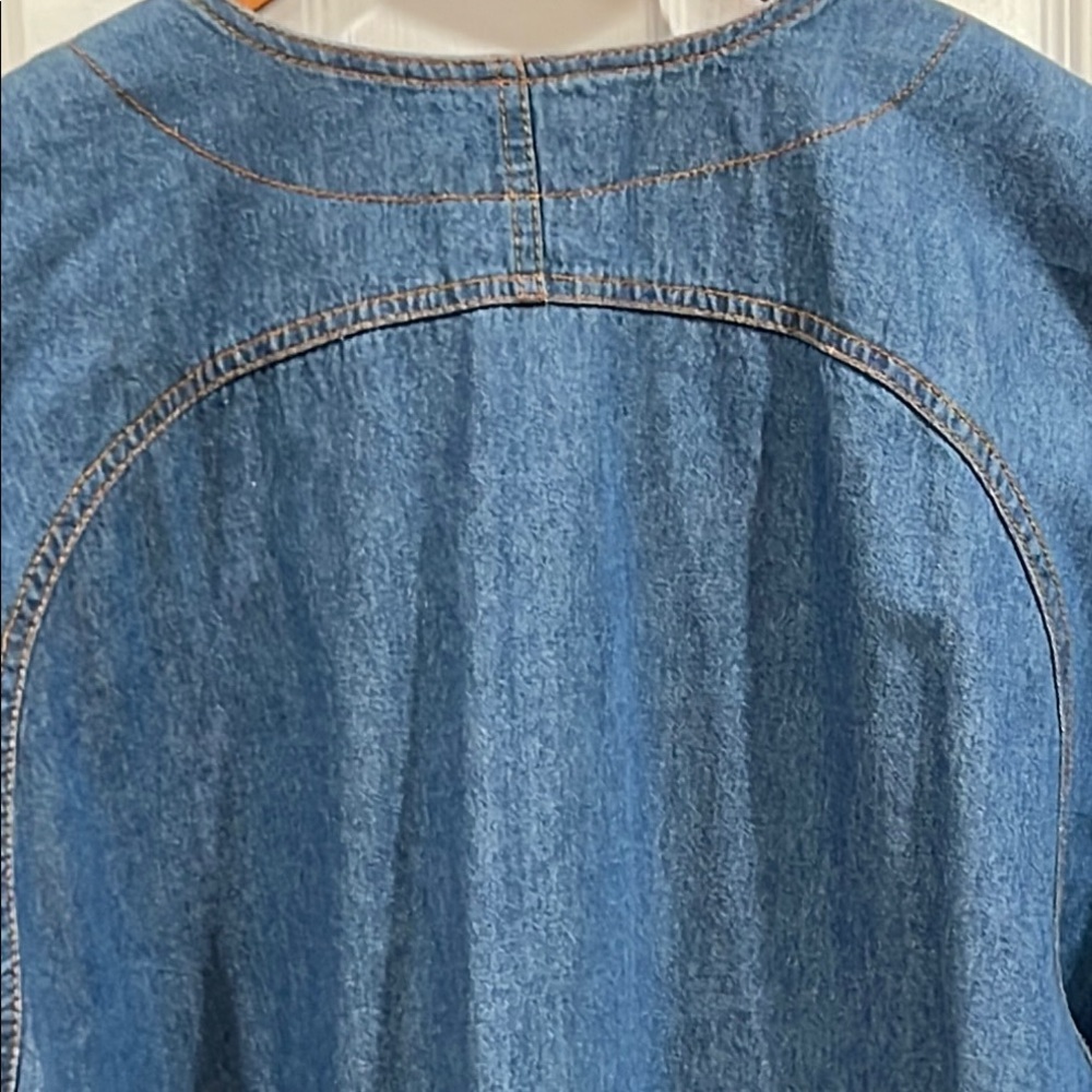 Monique Fashion Embellished Denim Button-Up Shirt -size 2X - Picture 9 of 9